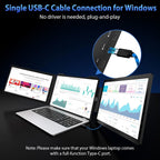Dual Laptop Screen Extender 14" FHD  |  1080P Portable Triple Monitor