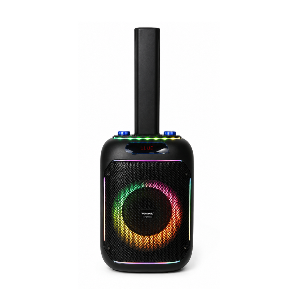 WGAOYANG 60W Wireless Karaoke Party Speaker with RGB Lights & 2 Microphones -  WGY-SZ803