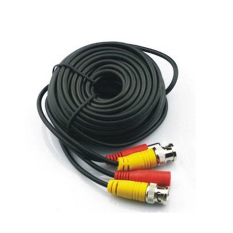 50m CCTV Power & Video Camera Cable Extension – Black