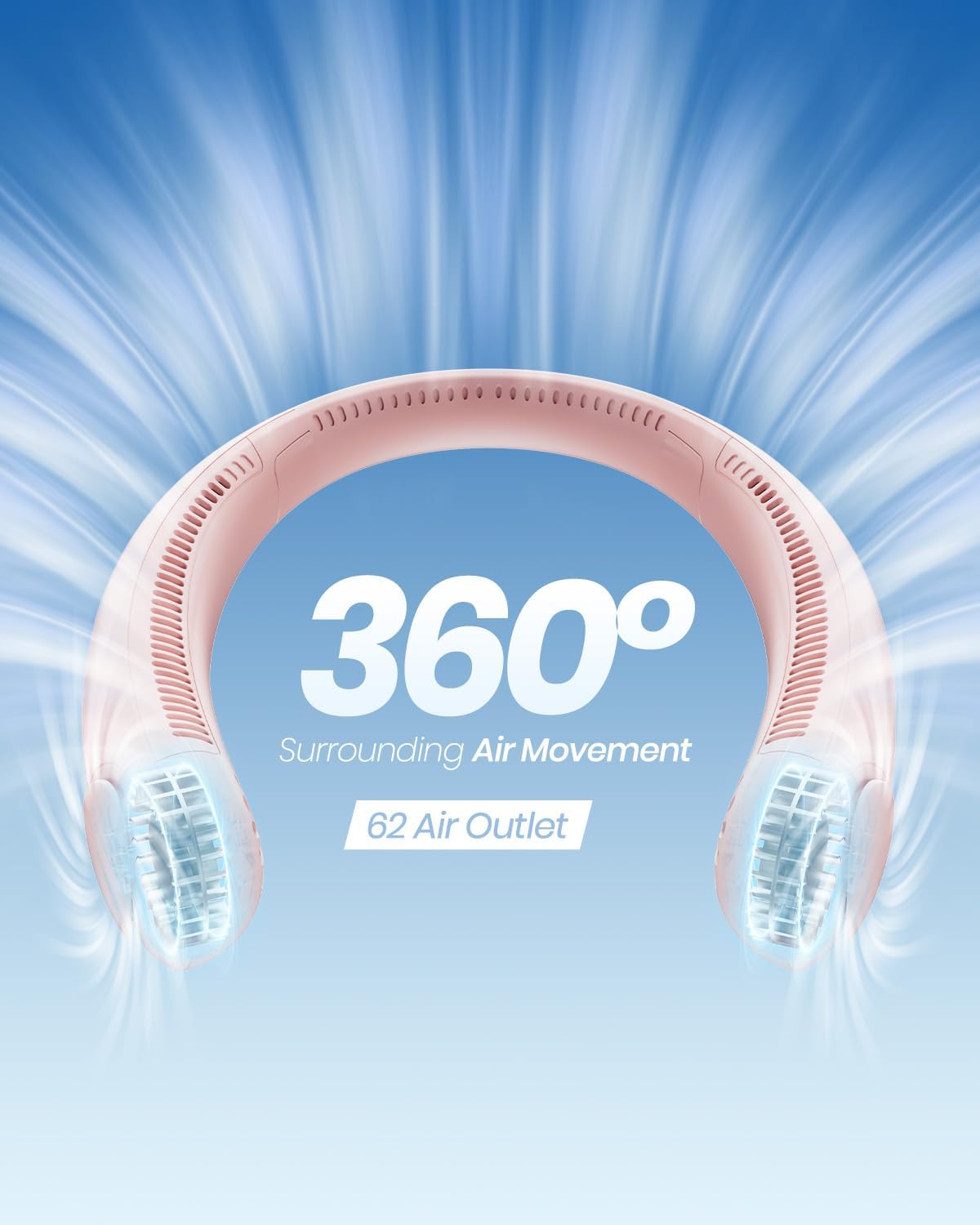 Folding Hanging Neck Fan – Portable Rechargeable USB-C Fan