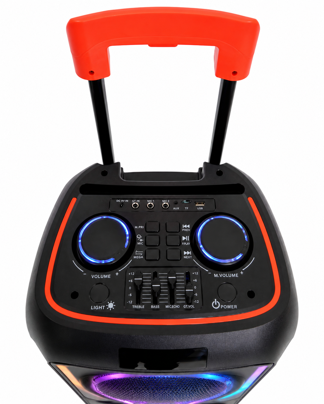 WGAOYANG 60W Trolley Speaker with Dual 10.5-Inch Woofers & Wireless Microphones - PK-1031