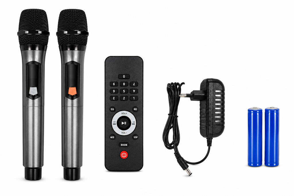 WGAOYANG 60W Wireless Karaoke Party Speaker with RGB Lights & 2 Microphones -  WGY-SZ803