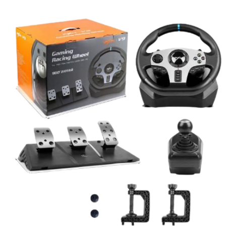 PXN V9 Gaming Steering Wheel 270-900 degree with 3 Pedals and Gear Shifter