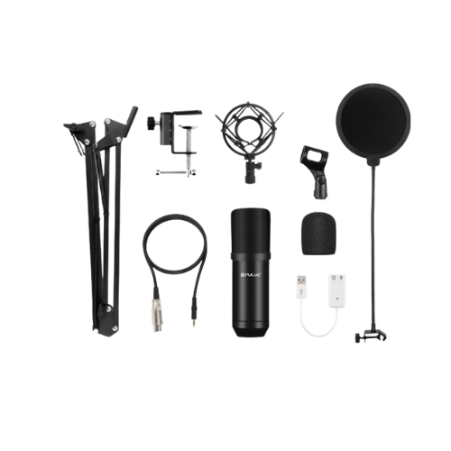 DW Puluz Professional Podcast Studio Microphone Set. Black - PU612B