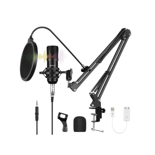 DW Puluz Professional Podcast Studio Microphone Set. Black - PU612B