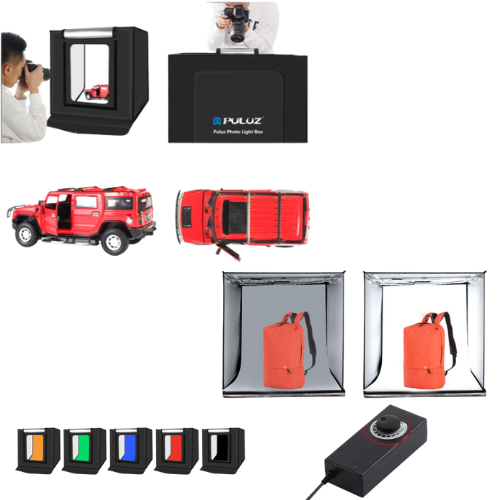 PULUZ 60cm Foldable LED Photo Box with 6 Colour Backdrops & Carry Bag