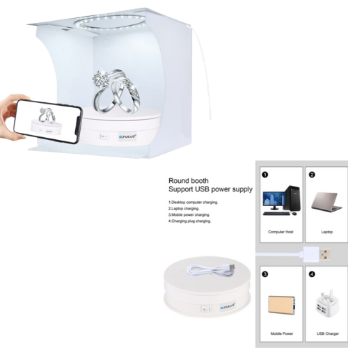 PULUZ 15cm USB Powered Photography Turntable