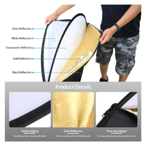DW Puluz 5 in 1 Photo Studio Folding Reflector 80cm - PU5112