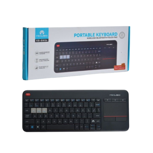 Mikuso Portable Keyboard Wireless + Bluetooth + Touch Pad - KB-BW06