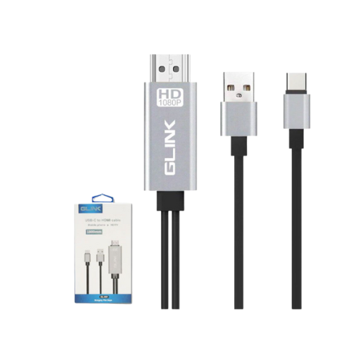 USB-C to HDMI Cable 1.8m - 4K UHD, Plug & Play Video Adapter - GLINK GL-057