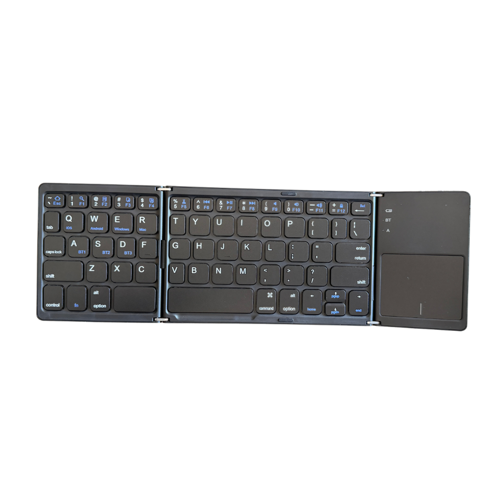 Foldable Bluetooth Keyboard with Touchpad - Black