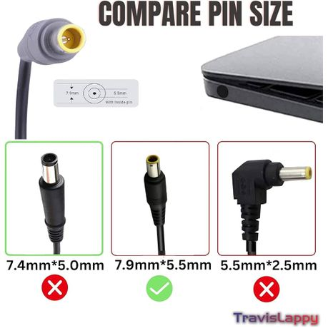 Lenovo Big Pin Laptop Charger 90Watt- DC Size 7.9MMx5.5MM-Replacement
