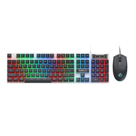 iMice AN-350 RGB Gaming Keyboard & Mouse Combo – Luminous Backlit Wired Set (Black)