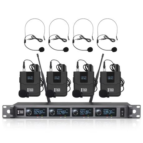 Tuga Wireless Lavalier & Handheld Microphone System for Camera – 4-Channel UHF