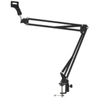 Cantilever Adjustable Microphone Stand – Foldable + Shock Mount | Desktop Studio Arm
