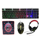 4-in-1 Gaming Combo Set – RGB Keyboard, Mouse, Headset & Mouse Pad