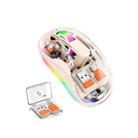 M333 Transparent Dual Mode Wireless Mouse – Rechargeable RGB Mouse
