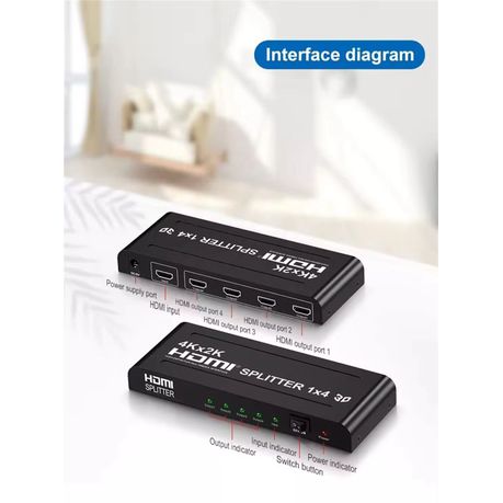 HDMI Splitter 1x4 – UHD 4K x 2K 1080P + 3D – Version 1.4b (GC)