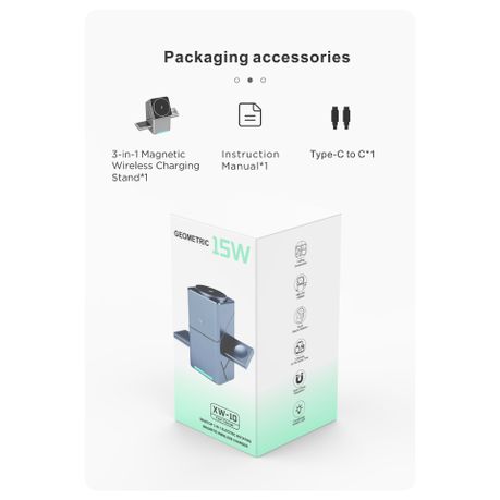 3-in-1 Magnetic Wireless Charger XW-10 – 15W Fast Charging Stand