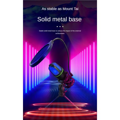 Professional USB Microphone With RGB Lighting & Tripod – ME4-USB