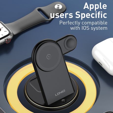 LDNIO 5-in-1 MagSafe Wireless Charger WL02 – 15W Fast Charging Stand