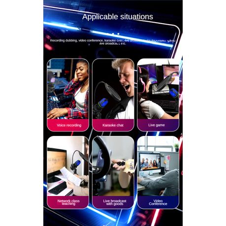 Professional USB Microphone With RGB Lighting & Tripod – ME4-USB