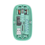 Q-12 Transparent Wireless Mouse – Dual Mode (2.4G + Bluetooth) | RGB | Rechargeable | For PC, Laptop, Mac & iPad