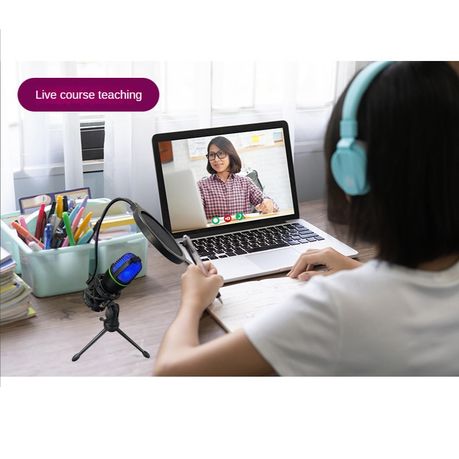 Professional USB Microphone With RGB Lighting & Tripod – ME4-USB