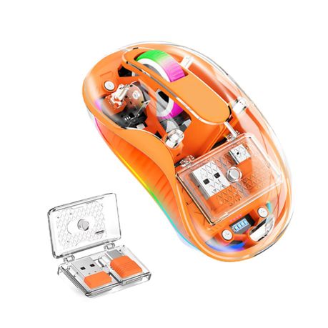 M333 Transparent Dual Mode Wireless Mouse – Rechargeable RGB Mouse