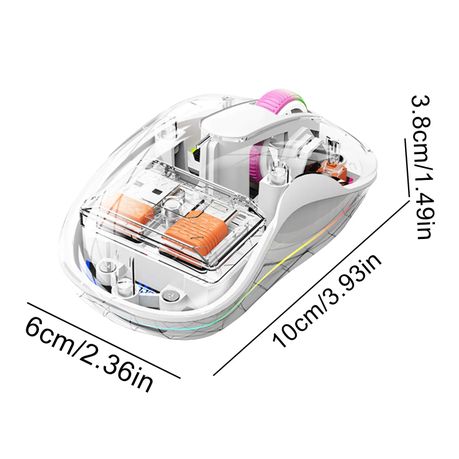 M333 Transparent Dual Mode Wireless Mouse – Rechargeable RGB Mouse