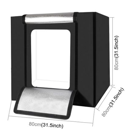 Puluz 80cm LED Portable Photo Studio Lightbox with 3 Colour Backdrops