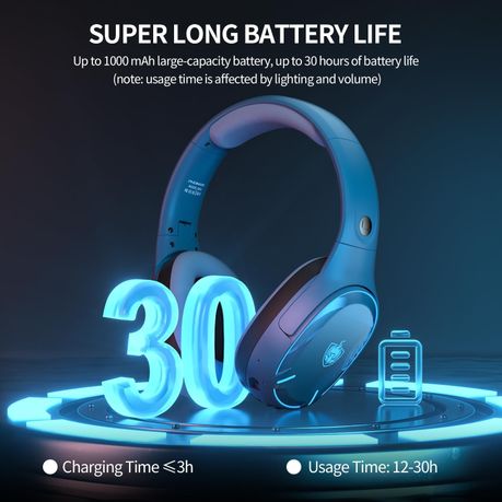 PHOINIKAS Wireless Gaming Headset Q6 – Bluetooth 5.3, 2.4GHz & Wired, Detachable Mic, 40mm Drivers