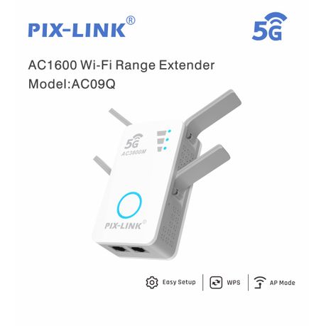 Pix-Link AC09Q Wireless 5G Repeater – AC3800M, Dual Band WiFi Extender with 4 Antennas