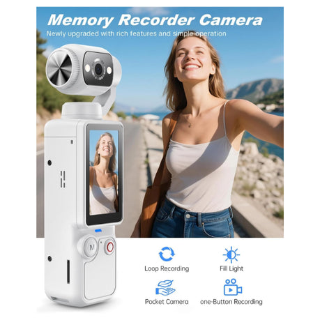 W&O Q7 Vlogging Digital Camera – 2.5K UHD with Rotating Lens