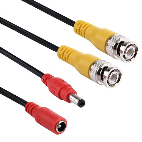 50m CCTV Power & Video Camera Cable Extension – Black