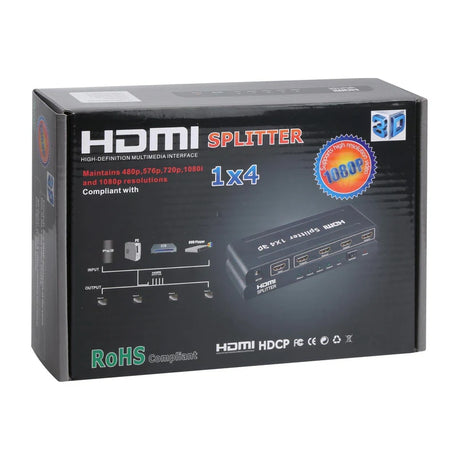 HDMI Splitter 1x4 – UHD 4K x 2K 1080P + 3D – Version 1.4b (GC)