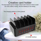 100W | 7-Port USB Smart Charging Station – Black (YFY-A52)