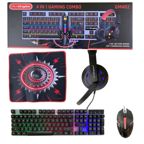 4-in-1 Gaming Combo Set – RGB Keyboard, Mouse, Headset & Mouse Pad