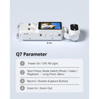 W&O Q7 Vlogging Digital Camera – 2.5K UHD with Rotating Lens