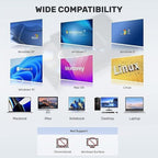 USB 3.0 / Type-C External CD DVD Drive with 5-in-1 USB Hub & SD Card Reader