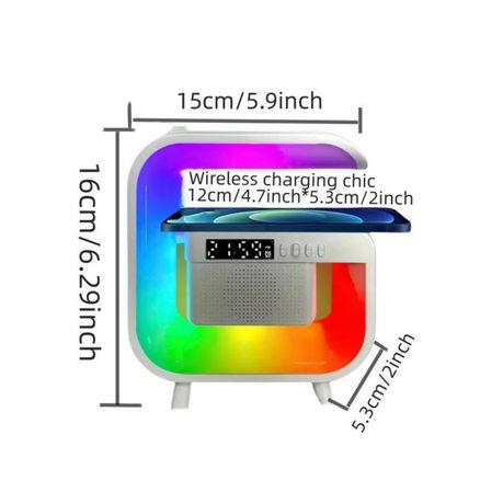 G3 Mini 5-in-1 Wireless Charging Bluetooth Speaker with LED Clock