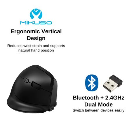 Mikuso Ergonomic Dual Mode Wireless Mouse - MOS-W120