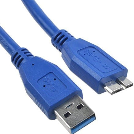 USB 3.0 Cable – USB A to Micro-B Cable – Blue Flash Drive Cable 1m