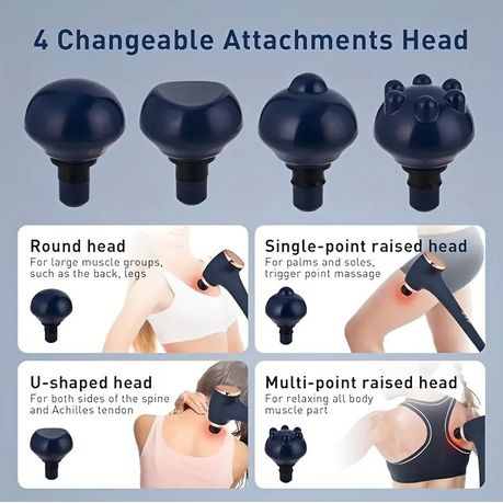 Rechargeable Deep Tissue Percussion Massage Gun – SE-198 (Blue)