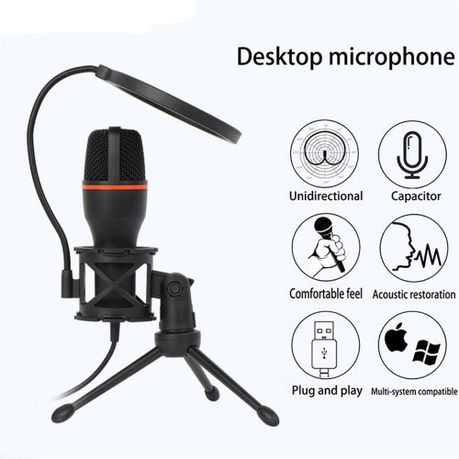 Professional USB Microphone With RGB Lighting & Tripod – ME4-USB