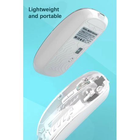 Q-12 Transparent Wireless Mouse – Dual Mode (2.4G + Bluetooth) | RGB | Rechargeable | For PC, Laptop, Mac & iPad