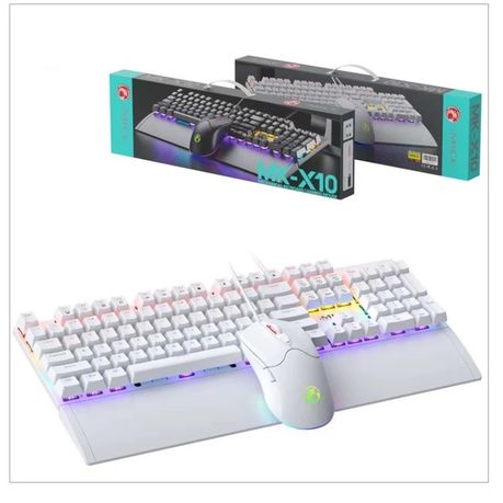 iMice MK-X10 RGB Mechanical Gaming Keyboard & Mouse Combo – White (Red Switches)