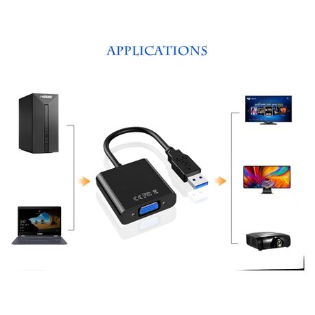 USB 3.0 to VGA Female Adapter - High-Speed Data Transfer & Display