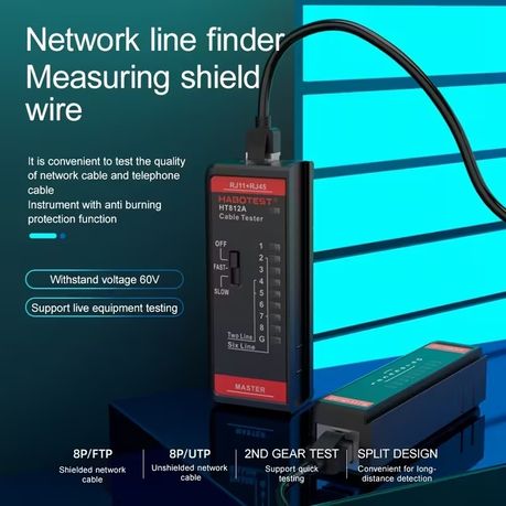 Portable Network Cable Tester – RJ45/RJ11, 8P/6P/4P/2P LAN & Telephone Cable Tester