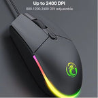 iMice AN-350 RGB Gaming Keyboard & Mouse Combo – Luminous Backlit Wired Set (Black)